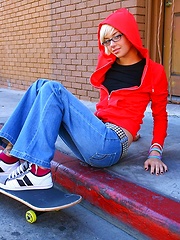 Amazing hot teen skater chick rides a mega dong after getting picked up skating the street hot amateur fucking pic